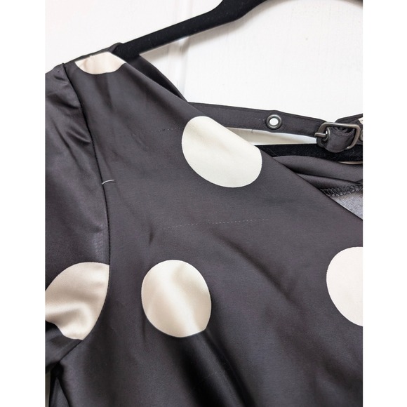 Free People Tigre Mini Dress XS Black White Polka Dot Long Sleeve - Picture 7 of 10